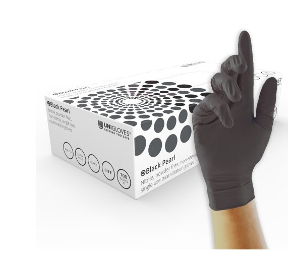 Black Pearl Nitrile Powder Free Size Medium PK 100